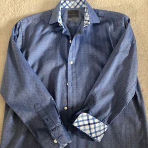 Thomas Dean Navy Dress Shirt